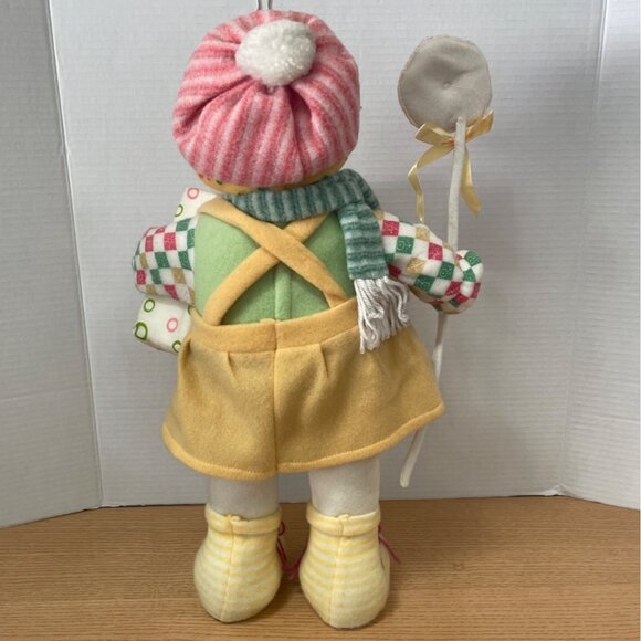 Snowman Greeter Christmas Decoration Holding Gift Peppermint Candy 18 In Pastel - Picture 3 of 7